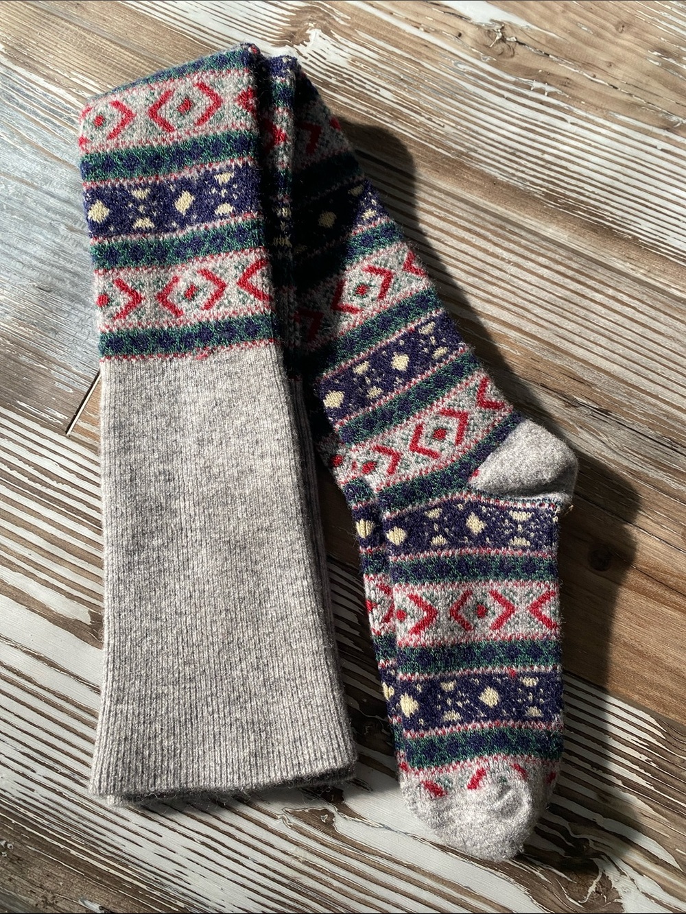 🦋Rare Vintage🦋Free People🦋Fair Isle Thigh High Socks - Picture 5 of 8